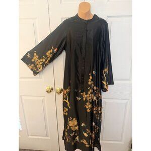 Natori Womens Kimono Maxi Kaftan Bird Butterfly Print L